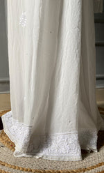 Load image into Gallery viewer, Women&#39;s Lakhnavi Handcrafted Viscose Georgette Chikankari Saree - HONC0296062
