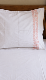 Lakhnavi Handcrafted Cotton Chikankari Bedsheet Set - HONC0364220
