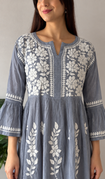 Women's Lucknowi Handcrafted Cotton Chikankari Dress - HONC060175