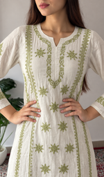 Divya Women's Lucknowi Handcrafted Cotton Chikankari Kurti - HONC0213403