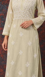 Gulnaaz Women's Lucknowi Handcrafted Mul Cotton Chikankari Kurti - HONC0161269