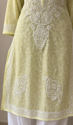Women's Lucknowi Handcrafted Cotton Chikankari Kurti- HONC0392394