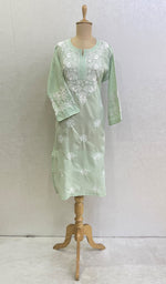 将图像加载到图库查看器中， Women&#39;s Lucknowi Handcrafted Cotton Chikankari Kurti- HONC0148372
