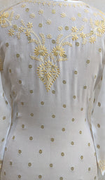 将图像加载到图库查看器中， Women&#39;s Lakhnavi Handcrafted Pure Chiffon Chikankari Kurti - NC0902
