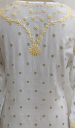 将图像加载到图库查看器中， Women&#39;s Lakhnavi Handcrafted Pure Chiffon Chikankari Kurti - NC0904
