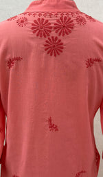 Load image into Gallery viewer, Women&#39;s Lakhnavi Handcrafted Pink Cotton Chikankari Kurti - NC068823
