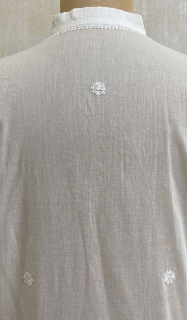 Men's Lucknowi Handcrafted Cotton Chikankari Kurta - HONC0428