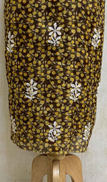 Load image into Gallery viewer, Women&#39;s Lakhnavi Handcrafted Printed Kota Cotton Chikankari Unstitched Kurti Fabric - Honc017523