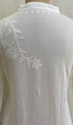 Load image into Gallery viewer, Women&#39;s Lucknowi Handcrafted White Cotton Chikankari Kurti - NC049794