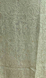 Women's Lakhnavi Handcrafted Viscose Georgette Chikankari Kurti - HONC026175