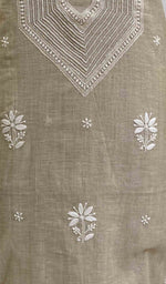 将图像加载到图库查看器中， Women&#39;s Lucknowi Handcrafted Khadi Cotton Chikankari Unstitched Kurti Fabric - HONC028206