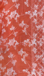 Load image into Gallery viewer, Women&#39;s Lakhnavi Handcrafted Printed Cotton Chikankari Dupatta - HONC060013
