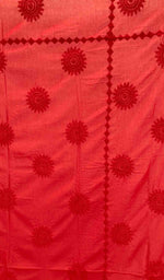 将图像加载到图库查看器中， Lakhnavi 手工制作的 Chikankari 棉质床单套装 - HONC043440