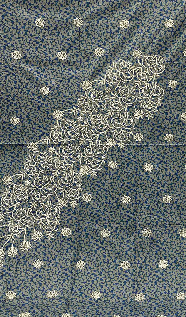 Lakhnavi Handcrafted Cotton Chikankari Bedsheet Set - HONC043421