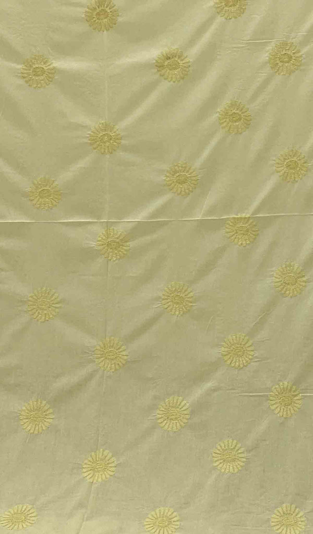 Lakhnavi 手工制作的 Chikankari 棉质床单套装 - HONC043432