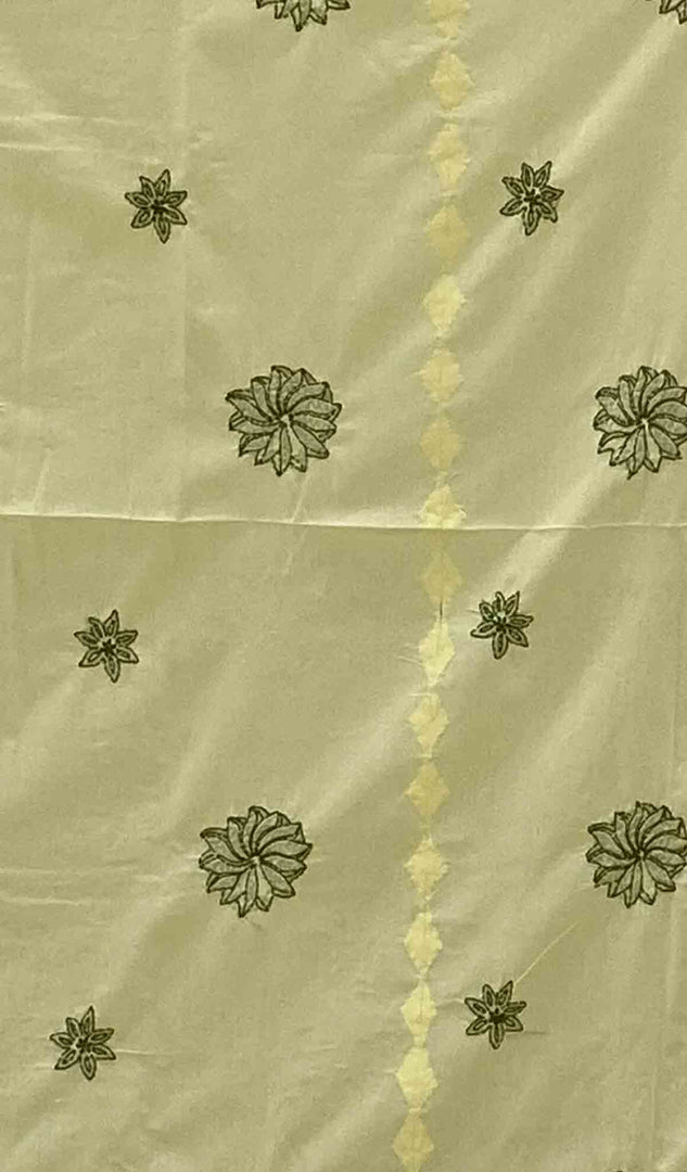 Lakhnavi 手工制作的 Chikankari 棉质床单套装 - HONC043431