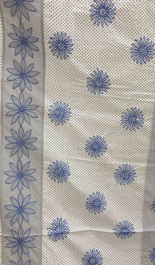 Lakhnavi 手工制作的 Chikankari 棉质床单套装 - HONC043423