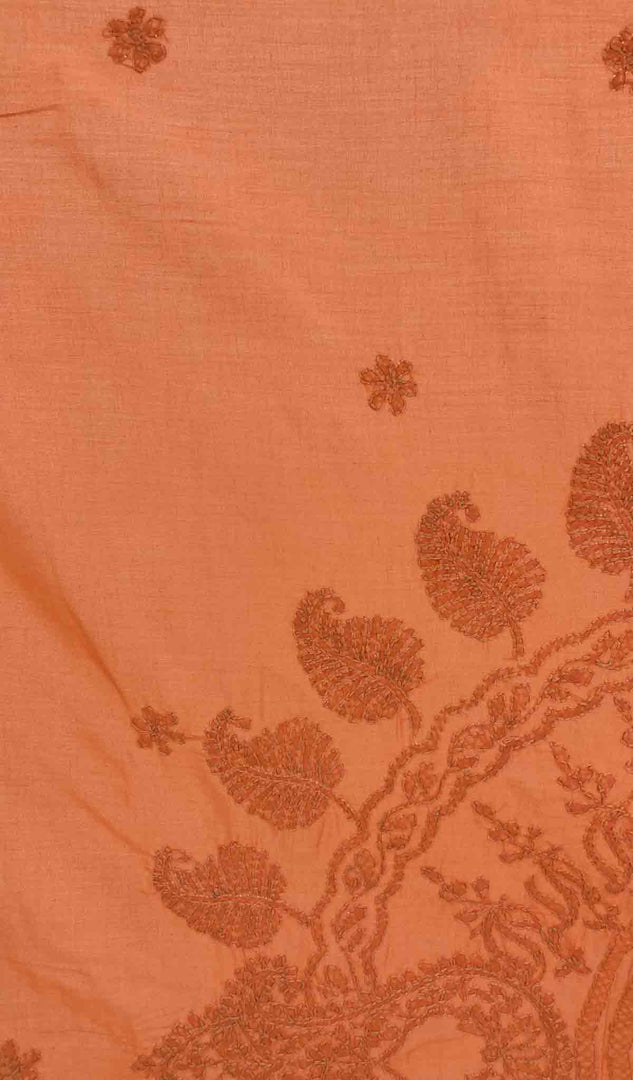 Lakhnavi 手工制作的棉质 Chikankari 桌布 - HONC041244