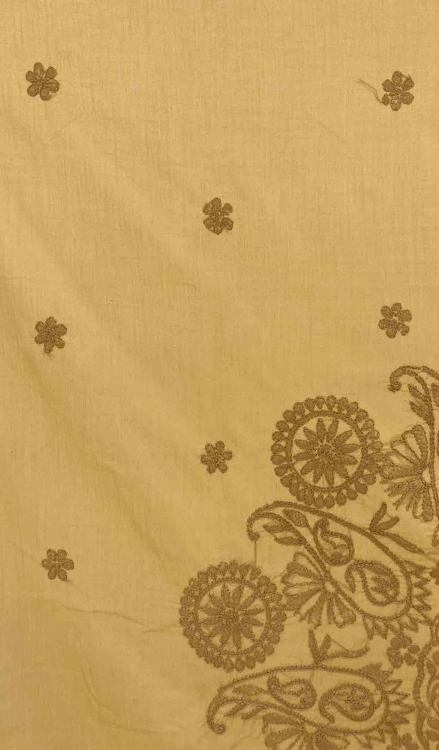 Lakhnavi 手工制作的棉质 Chikankari 桌布 - HONC041265