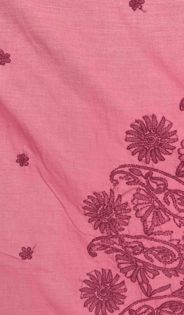 لکھنوی ہاتھ سے تیار کردہ کپاس چکنکاری ٹیبل کور - HONC041204
