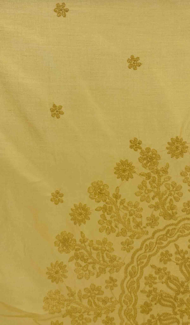 Lakhnavi 手工制作的棉质 Chikankari 桌布 - HONC041236