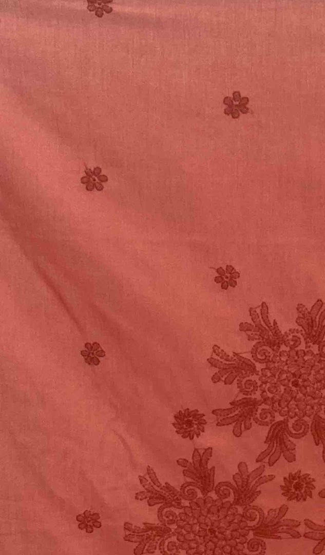 Lakhnavi 手工制作的棉质 Chikankari 桌布 - HONC041225
