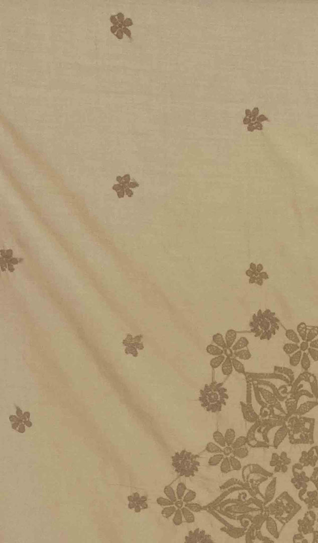 Lakhnavi 手工制作的棉质 Chikankari 桌布 - HONC041205