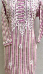 Women's Lakhnavi Handcrafted Cotton Chikankari Kurti - HONC083856