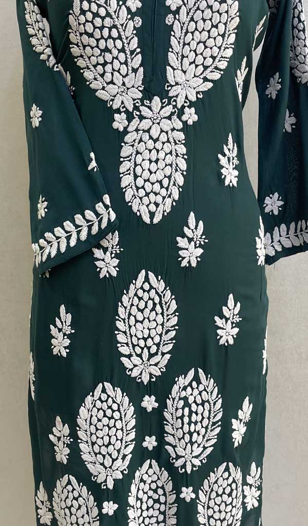 Women's Lucknowi Handcrafted Modal Cotton Chikankari Kurti - HONC084364