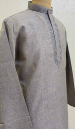 Load image into Gallery viewer, Men&#39;s Lucknowi Handcrafted Cotton Chikankari Kurta - HONC082755