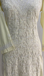 Load image into Gallery viewer, Women&#39;s Lucknowi Handcrafted Cotton Chikankari Kurti - HONC098075
