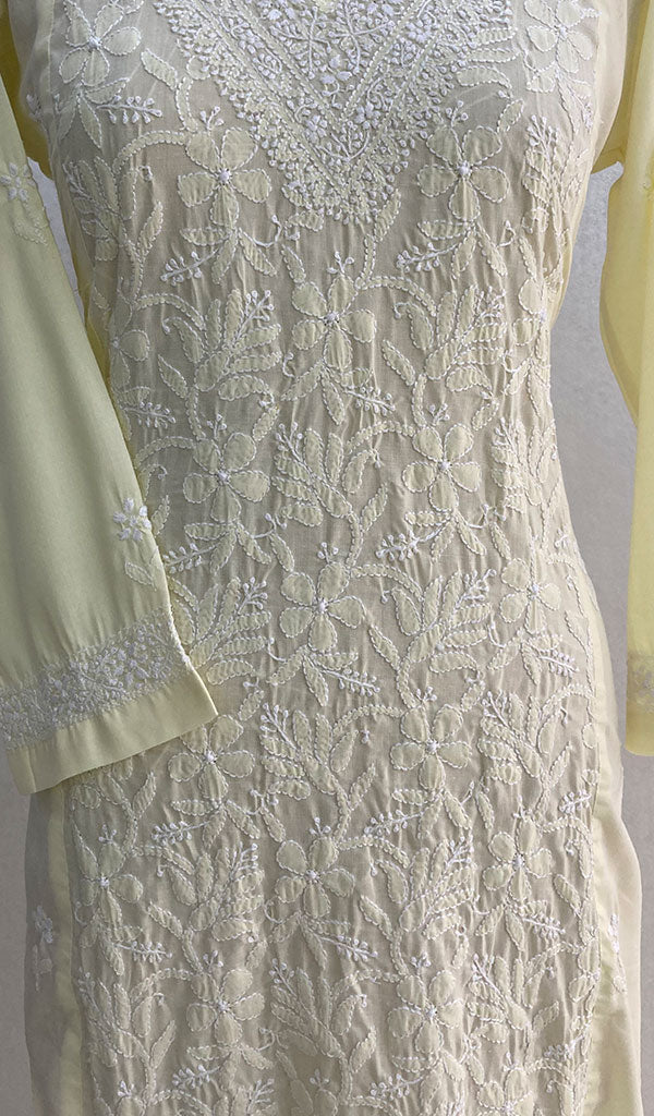 Women's Lucknowi Handcrafted Cotton Chikankari Kurti - HONC098075
