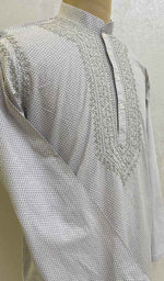 Load image into Gallery viewer, Men&#39;s Lucknowi Handcrafted Cotton Chikankari Kurta - HONC078899