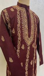 Load image into Gallery viewer, Men&#39;s Lucknowi Handcrafted Cotton Chikankari Kurta - HONC085893