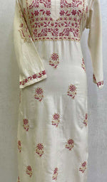 将图像加载到图库查看器中， Women&#39;s Lucknowi Handcrafted Silk Chikankari Kurti - HONC0109365
