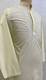 Load image into Gallery viewer, Men&#39;s Lucknowi Handcrafted Cotton Chikankari Kurta -  HONC0115475
