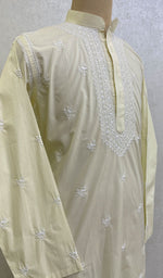 Load image into Gallery viewer, Men&#39;s Lucknowi Handcrafted Cotton Chikankari Kurta - HONC0115507
