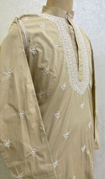 Load image into Gallery viewer, Men&#39;s Lucknowi Handcrafted Cotton Chikankari Kurta - HONC0115498