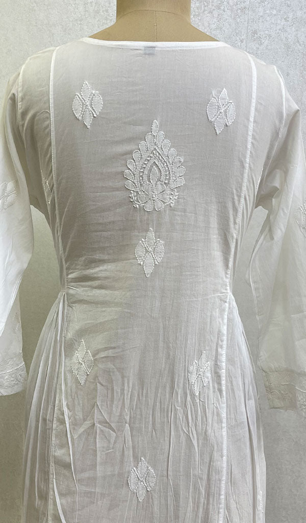 Lakhnavi 手工制作的 Chikankari 棉质上衣 - HONC0111348