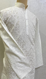 Load image into Gallery viewer, Men&#39;s Lucknowi Handcrafted Cotton Chikankari Kurta -HONC0123613