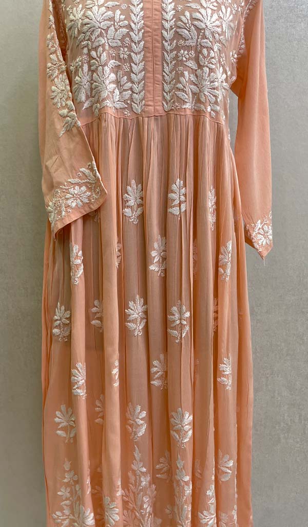 Women's Lucknowi Handcrafted Modal Cotton Chikankari Dress - HONC0121461