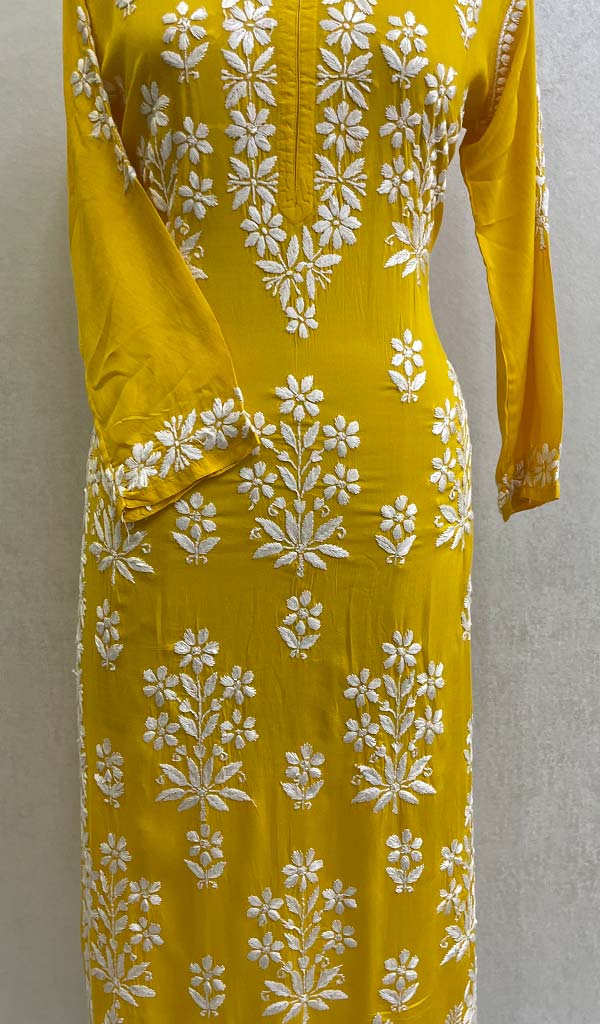 Women's Lucknowi Handcrafted Modal Cotton Chikankari Kurti - HONC0121600