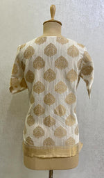 Load image into Gallery viewer, Women&#39;s Lakhnavi Handcrafted Cotton Chikankari Top - HONC082576