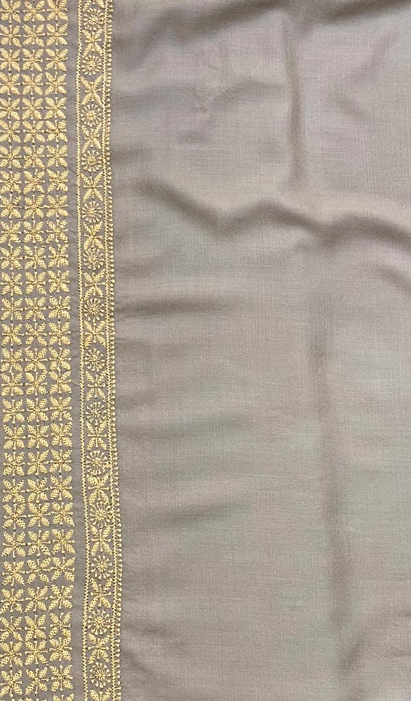 Lucknowi Handcrafted Pashmina Men's Chikankari Shawl - HONC0107065