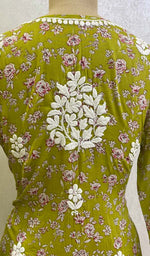 将图像加载到图库查看器中， Women&#39;s Lucknowi Printed Handcrafted Cotton Chikankari Kurti - HONC0130578
