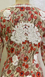 将图像加载到图库查看器中， Women&#39;s Lucknowi Printed Handcrafted Cotton Chikankari Kurti - HONC0130532