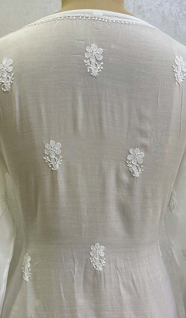 Women's Lucknowi Handcrafted Muslin Chikankari Kurti - HONC0115893