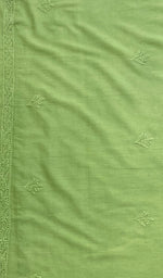 将图像加载到图库查看器中， 勒克瑙手工制作的棉质 Chikankari Dupatta - Honc084569