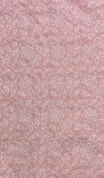 将图像加载到图库查看器中， 勒克瑙手工制作的棉质 Chikankari Dupatta - Honc082437