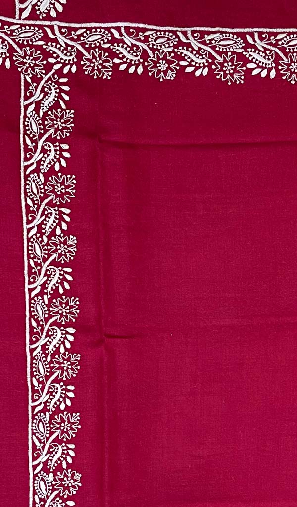Women's Lucknowi Handcrafted Pashmina Chikankari Shawl - Honc0107047